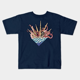 Sea Nightmare,Red Octupus Kids T-Shirt